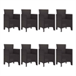 Afuera Living Contemporary Poly Rattan Garden Dining Set in Brown