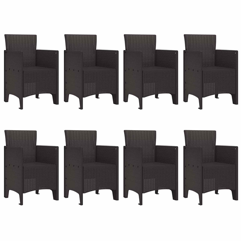 Afuera Living Contemporary Poly Rattan Garden Dining Set in Brown