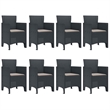 Afuera Living Contemporary Poly Rattan Garden Dining Set in Anthracite