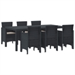 Afuera Living 7 Piece Poly Rattan Garden Dining Set in Anthracite