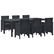 Afuera Living 7 Piece Poly Rattan Garden Dining Set in Anthracite