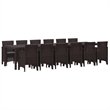 Afuera Living Contemporary Poly Rattan Garden Dining Set in Brown