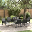 Afuera Living 7 Piece Poly Rattan Garden Dining Set in Black