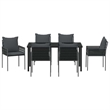 Afuera Living 7 Piece Poly Rattan Garden Dining Set in Black