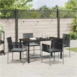 Afuera Living 5 Piece Poly Rattan Garden Dining Set in Black