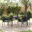 Afuera Living 5 Piece Poly Rattan Garden Dining Set in Black