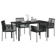 Afuera Living 5 Piece Poly Rattan Garden Dining Set in Black