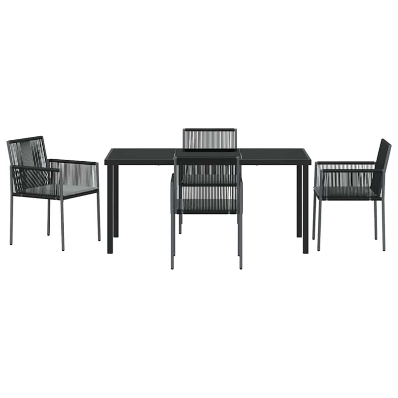 Afuera Living 5 Piece Poly Rattan Garden Dining Set in Black