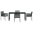 Afuera Living 5 Piece Poly Rattan Garden Dining Set in Black