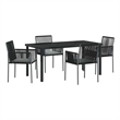 Afuera Living 5 Piece Poly Rattan Garden Dining Set in Black