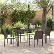 Afuera Living 5 Piece Poly Rattan Garden Dining Set in Black
