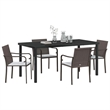 Afuera Living 5 Piece Poly Rattan Garden Dining Set in Black