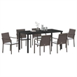 Afuera Living 7 Piece Poly Rattan Garden Dining Set in Black