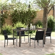 Afuera Living 5 Piece Poly Rattan Garden Dining Set in Black