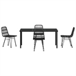 Afuera Living 5 Piece Poly Rattan Garden Dining Set in Black