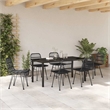 Afuera Living 7 Piece Poly Rattan Garden Dining Set in Black