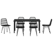 Afuera Living 7 Piece Poly Rattan Garden Dining Set in Black