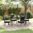 Afuera Living 5 Piece Poly Rattan Garden Dining Set in Black