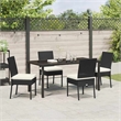 Afuera Living 5 Piece Poly Rattan Garden Dining Set in Black