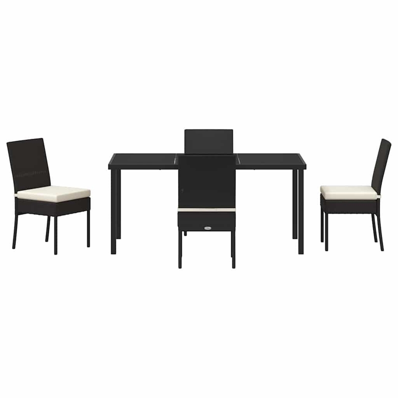 Afuera Living 5 Piece Poly Rattan Garden Dining Set in Black