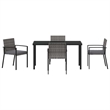 Afuera Living 5 Piece Poly Rattan Garden Dining Set in Black