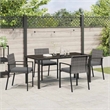 Afuera Living 5 Piece Poly Rattan Garden Dining Set in Black
