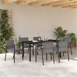 Afuera Living 7 Piece Poly Rattan Garden Dining Set in Black