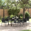 Afuera Living 7 Piece Poly Rattan Garden Dining Set in Black