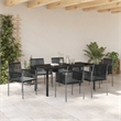 Afuera Living 7 Piece Poly Rattan Garden Dining Set in Black
