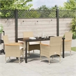 Afuera Living 5 Piece Poly Rattan Garden Dining Set with Cushions in Beige