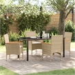 Afuera Living 5 Piece Poly Rattan Garden Dining Set with Cushions in Beige