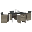 Afuera Living 5 Piece Poly Rattan Garden Dining Set with Cushions in Gray