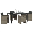 Afuera Living 5 Piece Poly Rattan Garden Dining Set with Cushions in Gray