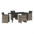 Afuera Living 5 Piece Poly Rattan Garden Dining Set with Cushions in Gray