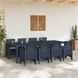Afuera Living Contemporary Poly Rattan Garden Dining Set in Anthracite