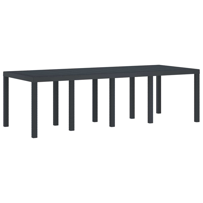 Afuera Living Contemporary Poly Rattan Garden Dining Set in Anthracite