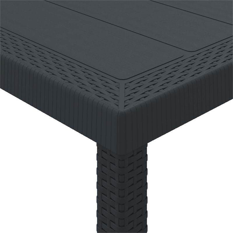 Afuera Living Contemporary Poly Rattan Garden Dining Set in Anthracite