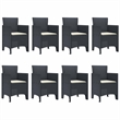 Afuera Living Contemporary Poly Rattan Garden Dining Set in Anthracite