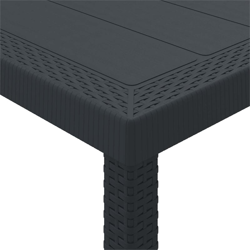 Afuera Living Contemporary Poly Rattan Garden Dining Set in Anthracite