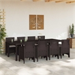Afuera Living Contemporary Poly Rattan Garden Dining Set in Brown