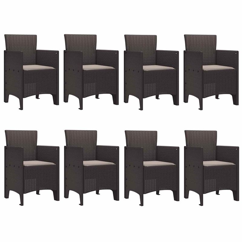Afuera Living Contemporary Poly Rattan Garden Dining Set in Brown