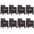 Afuera Living Contemporary Poly Rattan Garden Dining Set in Brown