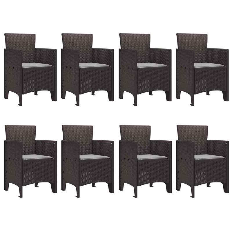 Afuera Living Contemporary Poly Rattan Garden Dining Set in Brown