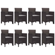 Afuera Living Contemporary Poly Rattan Garden Dining Set in Brown