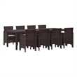 Afuera Living Contemporary Poly Rattan Garden Dining Set in Brown