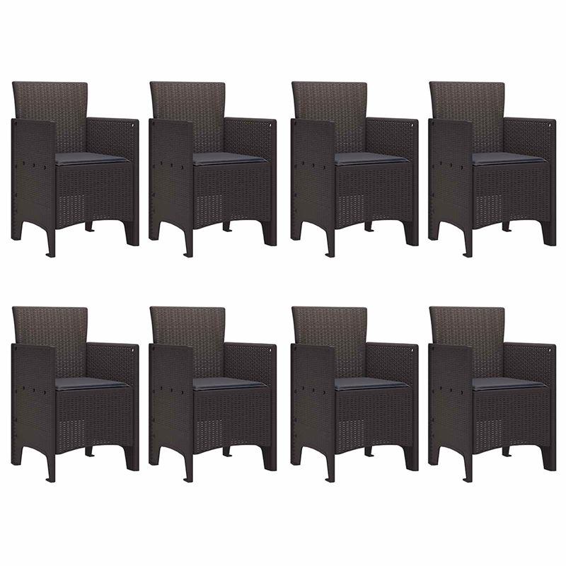 Afuera Living Contemporary Poly Rattan Garden Dining Set in Brown