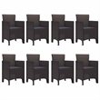 Afuera Living Contemporary Poly Rattan Garden Dining Set in Brown