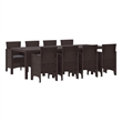 Afuera Living Contemporary Poly Rattan Garden Dining Set in Brown
