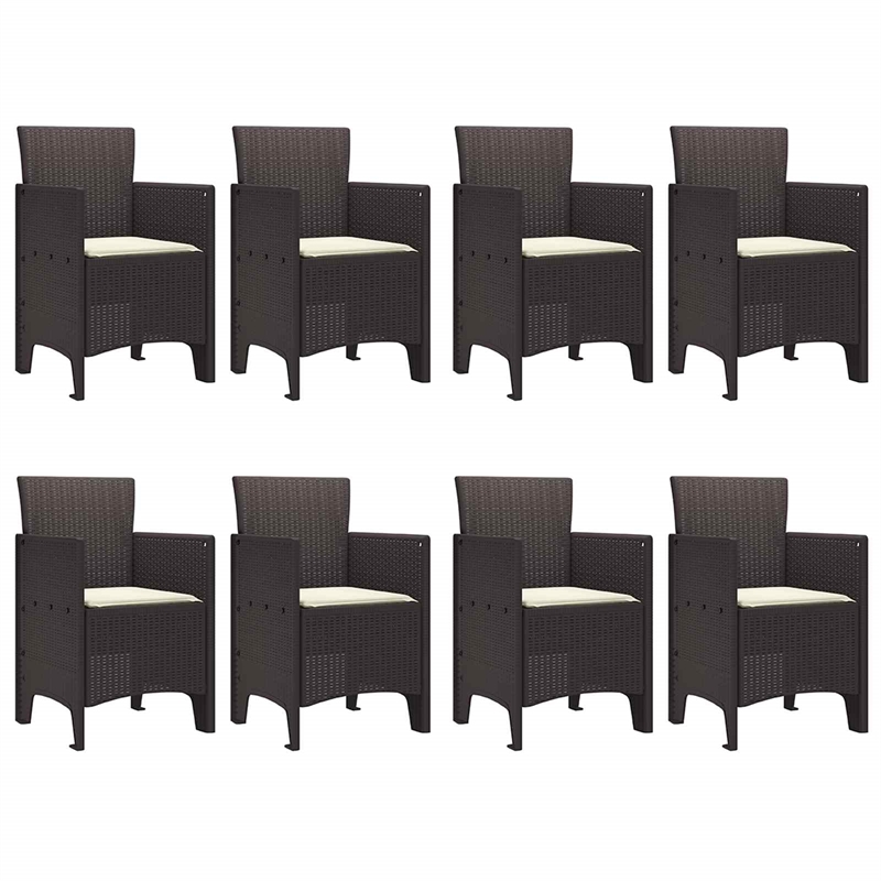 Afuera Living Contemporary Poly Rattan Garden Dining Set in Brown