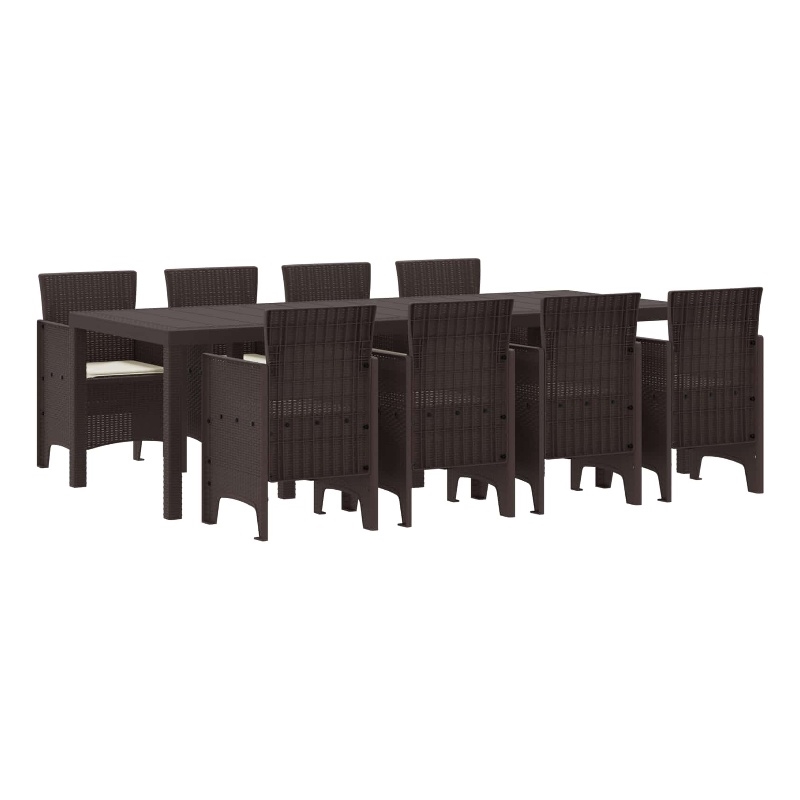 Afuera Living Contemporary Poly Rattan Garden Dining Set in Brown